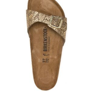 NWT Birkenstock Madrid snakeskin-effect slides women’s size 9 / 40